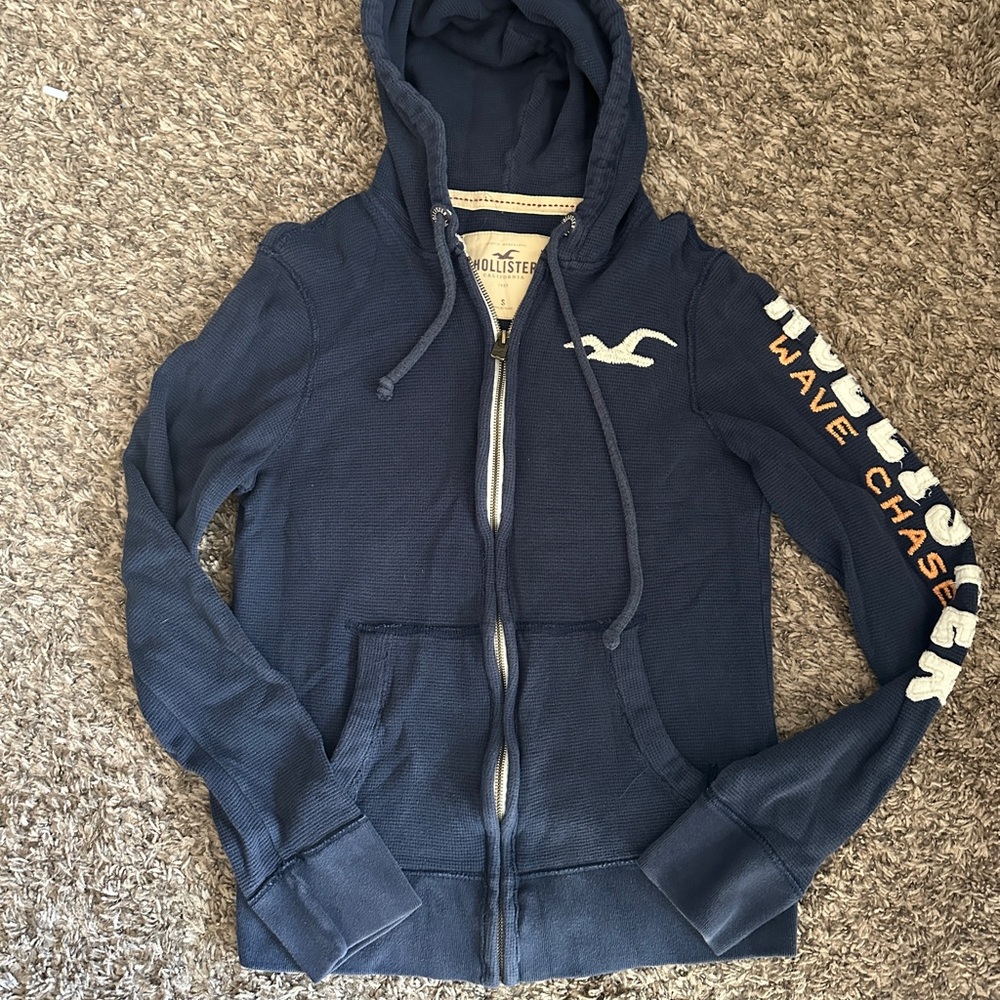Hollister Vintage Navy Blue Zip-Up Hoodie